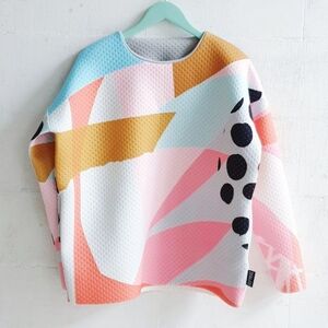 Zefyraz Marshmallow Multicolor Long Sleeveed Oversized Pullover Sweatshirt